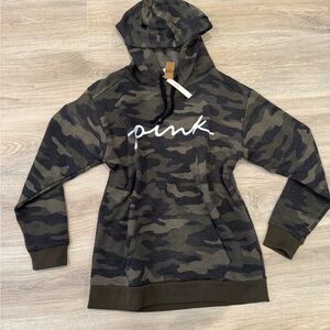 PINK Victoria's Secret Green Camouflage Hoodie. NWT